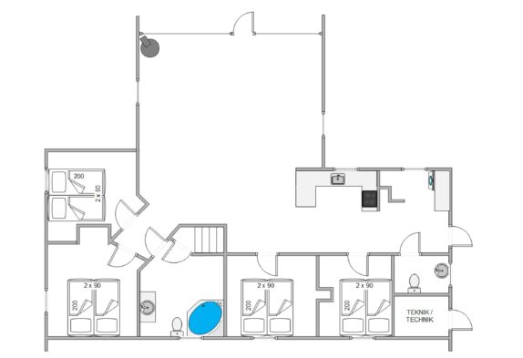 Hyggeligt sommerhus med tømmespa og gynge