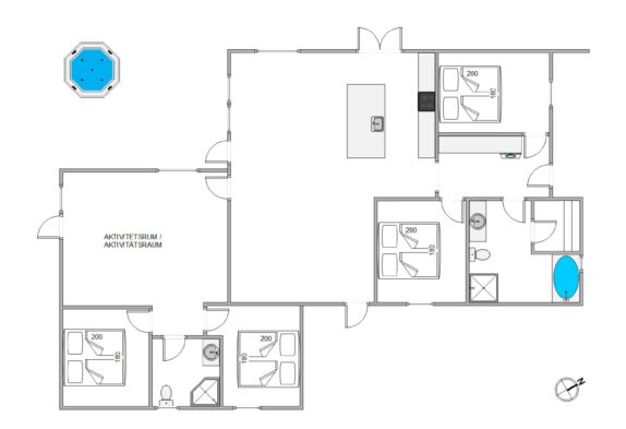 Komfortables Aktivitätshaus mit Sauna und Whirlpool für 8 Gäste