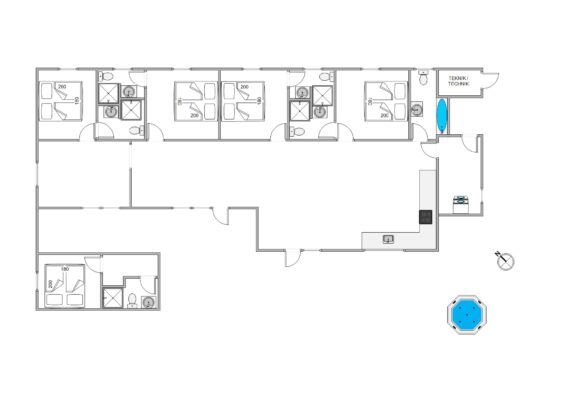 10-personers luksussommerhus med 6 badeværelser i Blåvand