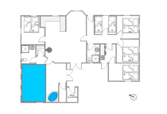 Schönes Ferienhaus mit Kaminofen, Pool und Spa für 10 Personen in Ho