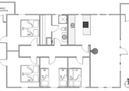 Schönes Ferienhaus für 6 Personen in der Nähe der Nordsee. Kat. nr.:  A1510, Arvidvej 140;
